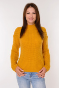 горчичный фото Женский свитер 4015 купить в Одессе по оптовым ценам